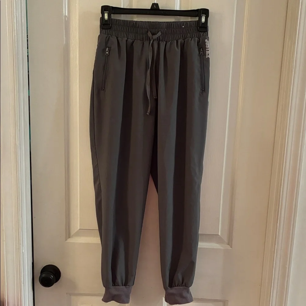 Justice Charcoal Joggers with Zipper Pockets